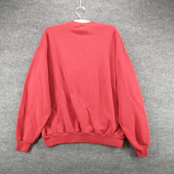 Velva Sheen Mens Embroidered Mickey Mouse Pullover Sweatshirt Red XL Vintage USA - Picture 5 of 12